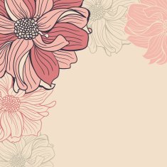 Greeting card with hand-drawn flowers N6