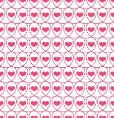 Seamless pattern with hearts in loops