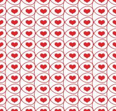 Seamless pattern with hearts in loops N2