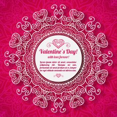 Vector Valentine's day lacy greeting ornate background N4