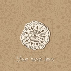Ornamental round lace frame Background