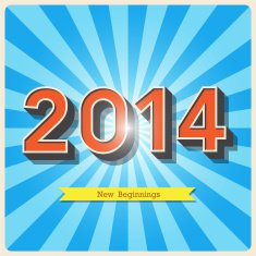 Happy new year retro poster N3