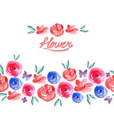 Watercolor Floral Seamless Background N3