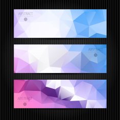 Abstract vector mosaic banners N89