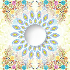 Speech bubble Floral frame with leaves grunge N4