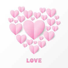 Paper Heart Love Card Vector illustration EPS 10 N3
