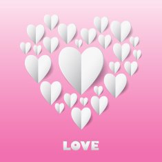 Paper Heart Love Card Vector illustration EPS 10 N4
