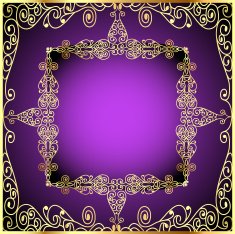 purple background with gold ornament and precious stones