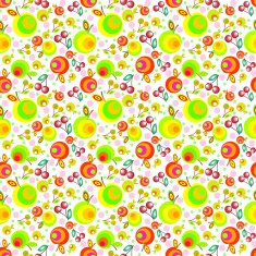 Cute fruits seamless background on white N3