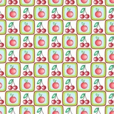 Cute fruits seamless background on white N5