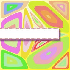 Greeting card with random shape background and color ribbon N2