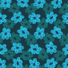 Sketchy Blue Flower Pattern