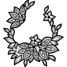 Black and lace floral design isolated on white