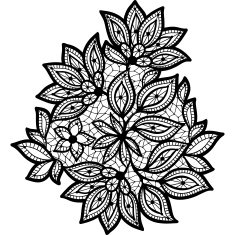 Black and lace floral design isolated on white N2