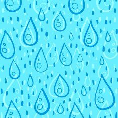 Blue water drops rainy vector seamless pattern N2