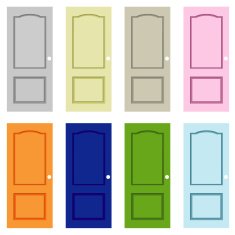Collection colorful doors