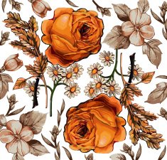 Flowers Roses Vector Beautiful background with a flower ornament