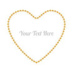Golden bead chain shaped in heart form