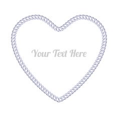 Double diamond silver chain shaped in heart form