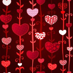 Red Dark Love Valentin's Day Seamless Pattern