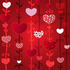 Red Love Valentin's Day Seamless Pattern