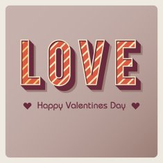 retro style love lettering - valentines day background
