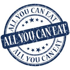 All you can eat grunge blue round stamp N2
