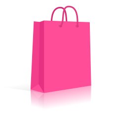 Blank Paper Shopping Bag With Rope Handles Pink Vector
