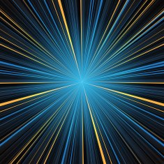 Abstract blue and yellow stripes burst background