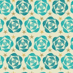 Decorative seamless pattern with blue roses N2