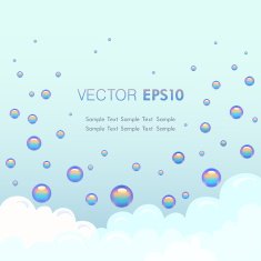 Background template with foam and soap bubbles