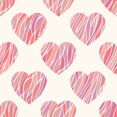 Seamless pattern with wavy hearts