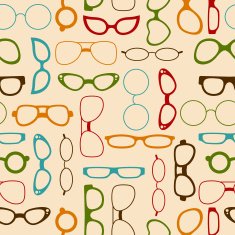 Seamless color pattern with glasses