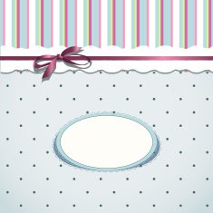 Vintage card design with decorative ribbon and bow N7