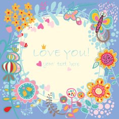 Floral Love background Vector illustration