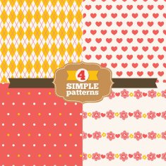 Set of simple polka dots diagonal patterns