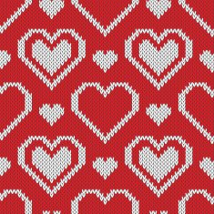 Seamless knitted sweater pattern with hearts N2