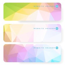 Abstract vector mosaic banners N96