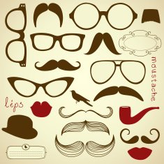 Retro Party set - Sunglasses lips moustaches N6