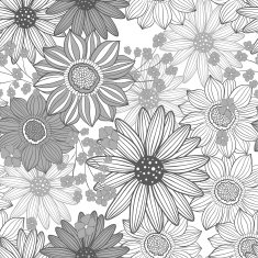 monochrome floral pattern N2