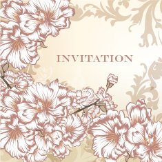 Elegant floral vector invitation card