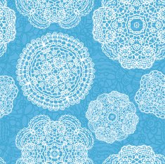 Lace seamless pattern with doilies N3