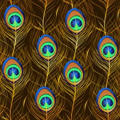 Seamless pattern of peacock feathers N2