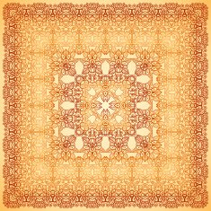 Vintage beige ornate vector square background