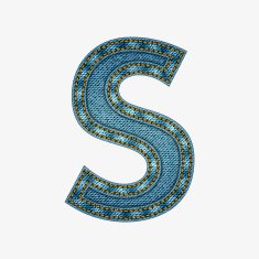 Isolated alphabet made from jeans fabric N4