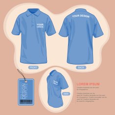 Polo shirt uniform template N3