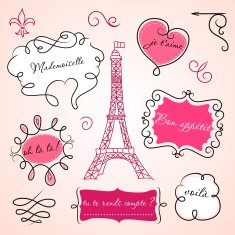 Doodle frames in French style N17