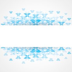 Abstract Blue butterfly design with copy-space