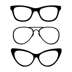 Set of classic glasses