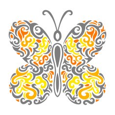 Abstract Mehndi butterfly - vector illustration N2
